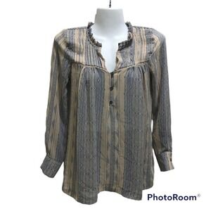 Dolan Anthropologie Sheer Blouse XS Long Sleeve Bohemian Flowy Cottagecore Shirt